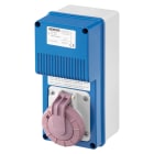 GEWISS - PRESA FISSA INTERBLOCCATA VERTICALE - CON FONDO - TRASFORMATORE DI SICUREZZA - 2P 16A 230/24V 160VA - IP67