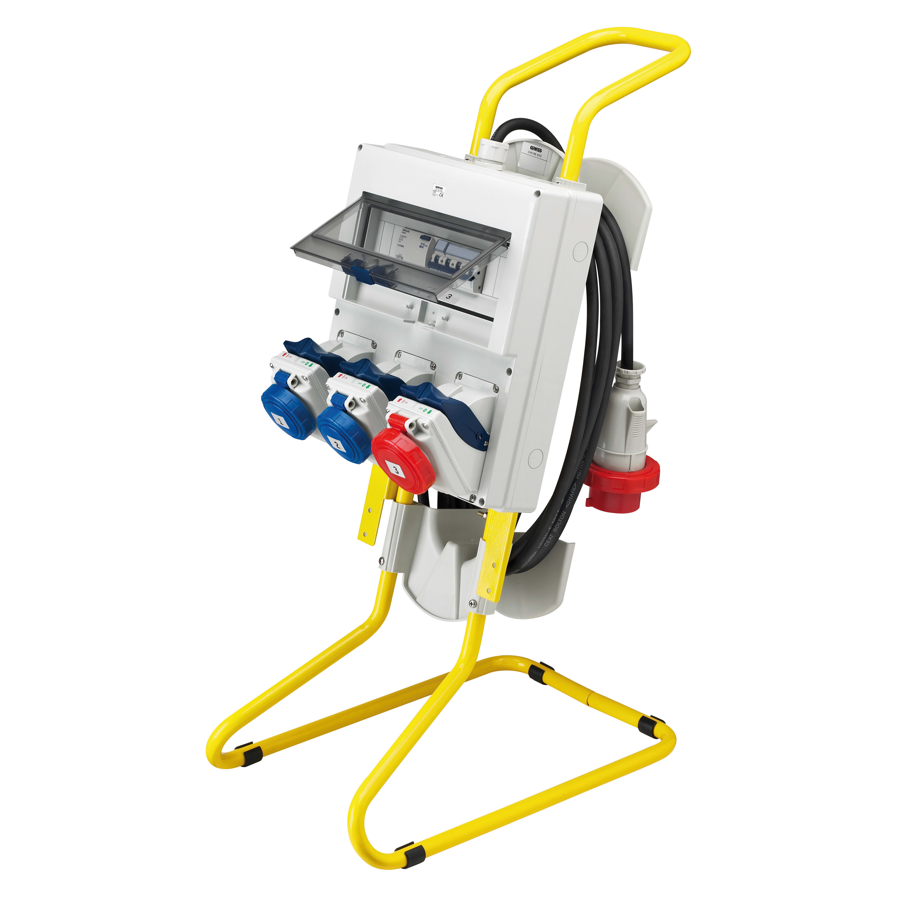 GEWISS - COMBIBLOC ASC - CABLATO - CON SUPPORTO CAVO E SPINA IEC 309 3P+N+T 32A - 2 PRESE 2P+T 16A + 1 PRESA 3P+N+T 16A-IP55