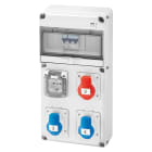 GEWISS - Q-DIN 10 DBO - 3 PRESE IEC 309 - 1 PRESA CIVILE IT/DE - IP44