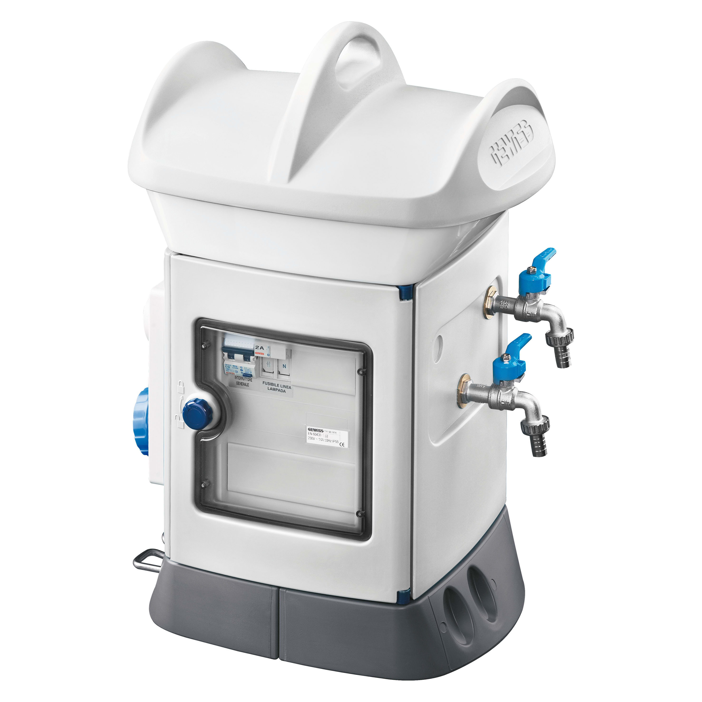 GEWISS - QMC16B - CABLATO - MONOFACCIALE - 2 PRESE 2P+T 16A - IP55 - BIANCO