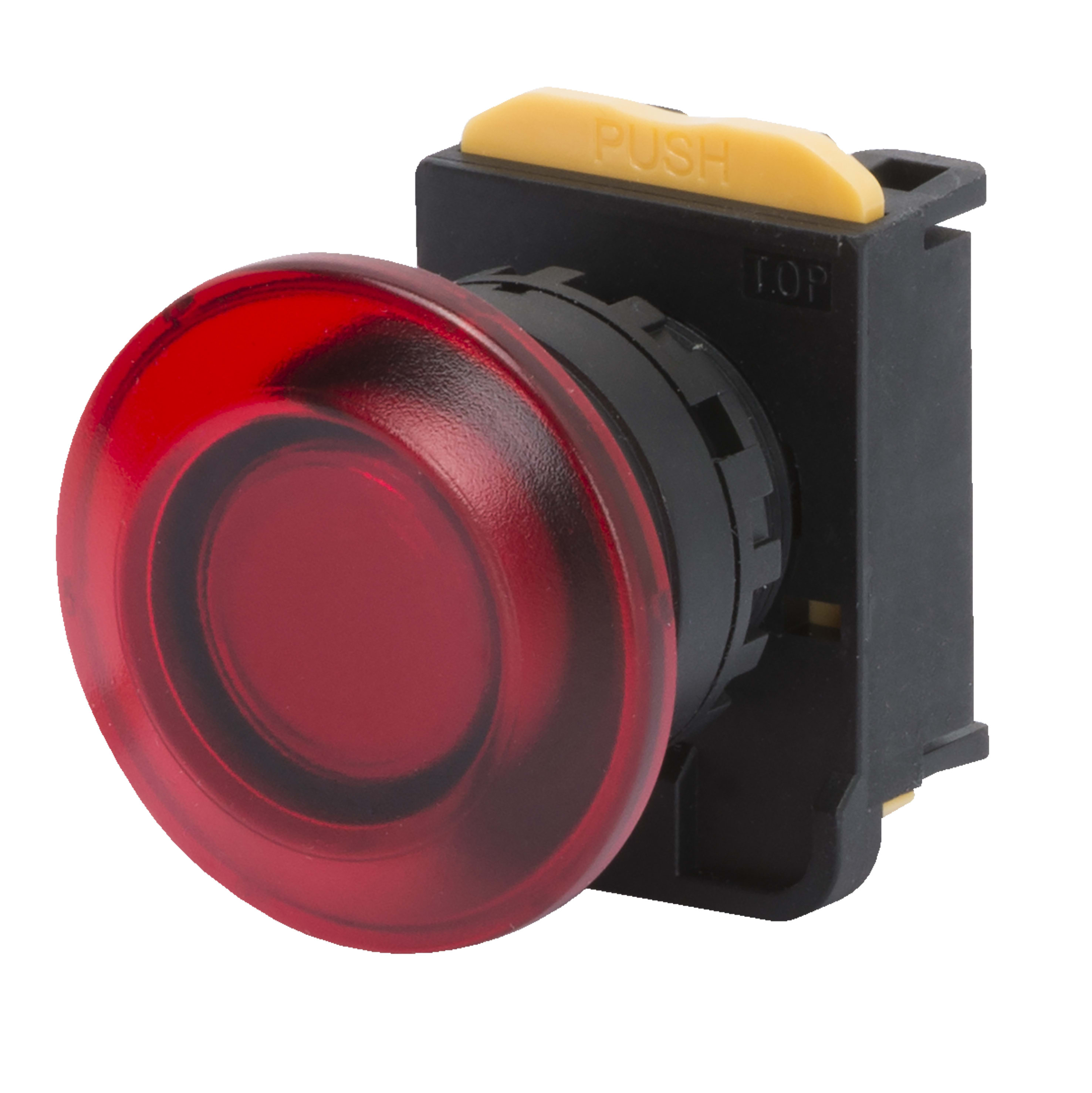 GEWISS - PULSANTE A FUNGO FORMA TONDA - DIAMETRO 40MM - CON RITENUTA - LUMINOSO
