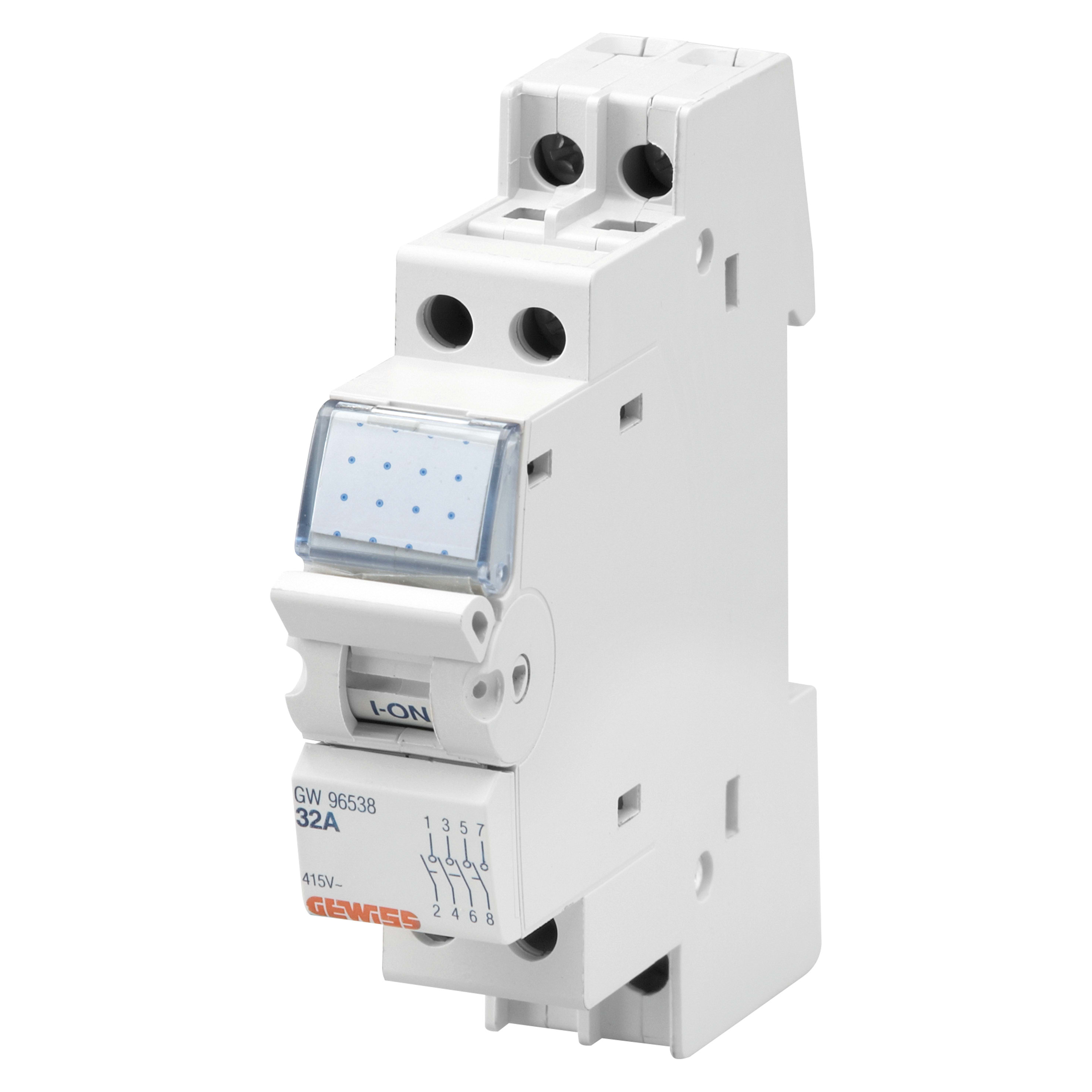 GEWISS - INTERRUTTORE SEZIONATORE COMPATTO - 16A 4P 250-415V - 1 MODULO