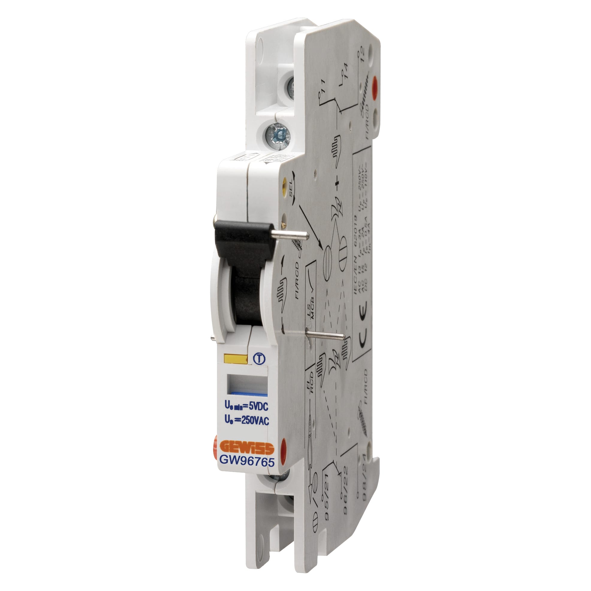 GEWISS - CONTATTO AUSILIARIO PER SALVAMOTORI - DI POSIZIONE - 1NA+1NC - 0,5 MODULI