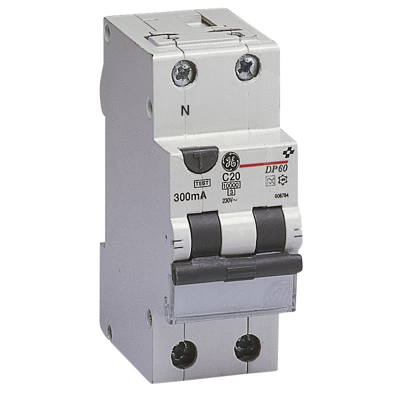 GE INDUSTRIAL - DP60C10/30 MTD 6KA 1P+N C10 30MA AC 2M