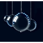 GIOCOPLAST NATALE - SET 4 SFERE SNOWFALL ARG., D.80MM., 2 LINEE, 96 LED BIANCHI, TOT. MT.1.20, X INT.