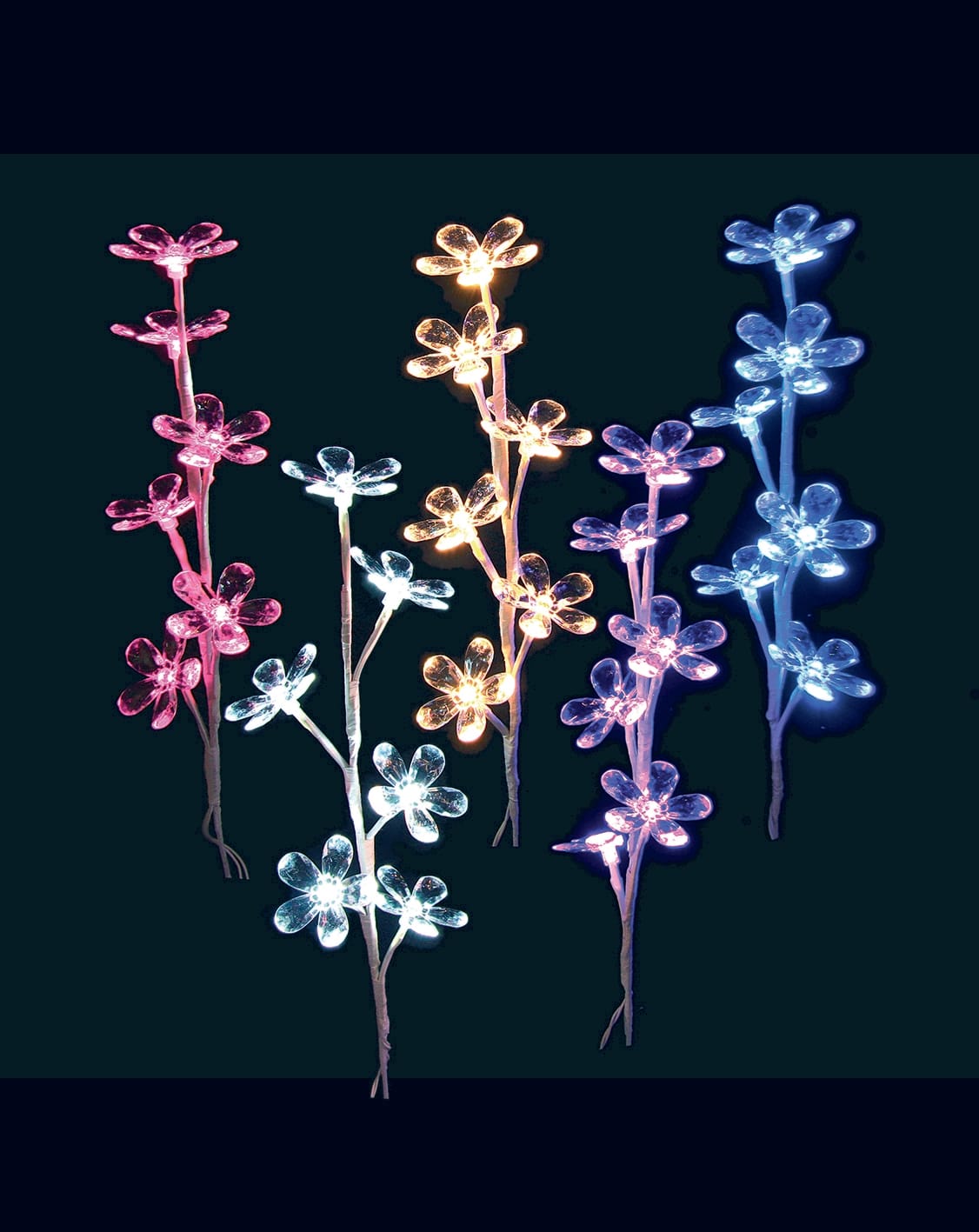 GIOCOPLAST NATALE - FIORE LED CM.50, 5 COL. ASS., IN EXPO DA 20PZ.