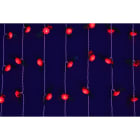 GIOCOPLAST NATALE - TENDA 72 ROSELLINE A LED ROSSI, 100X150CM., X INT., PROLUNG. FINO A 25PZ.