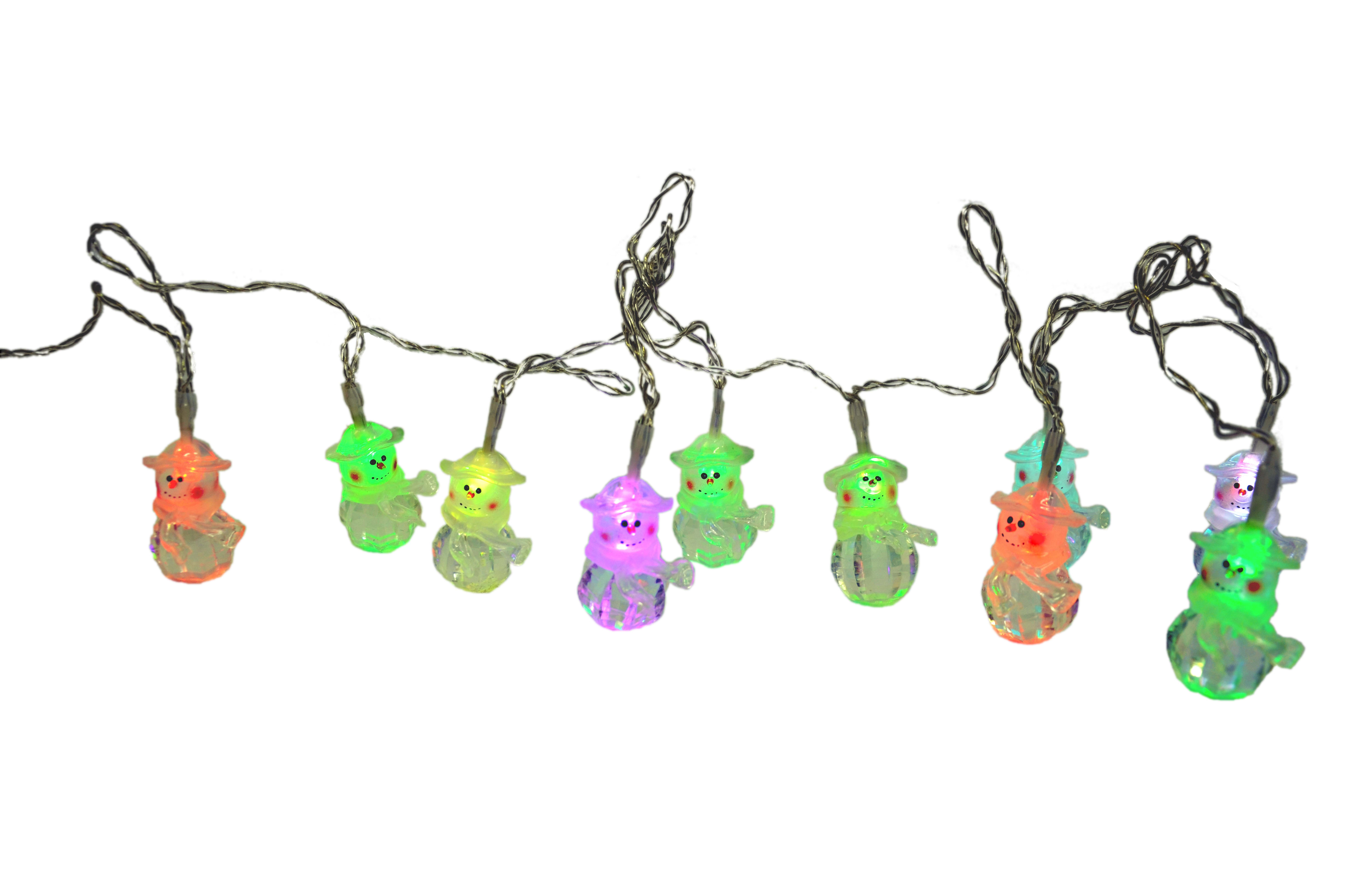 GIOCOPLAST NATALE - 10 PUP. A LED RGB, MT.1,80 A BATT.