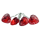 GIOCOPLAST NATALE - 10 CUORI ROSSI METALLO A BATTERIA