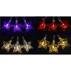 GIOCOPLAST NATALE - 10 STELLINE LED IN METALLO INTRECCIATO A BATTERIA - 4 ASS