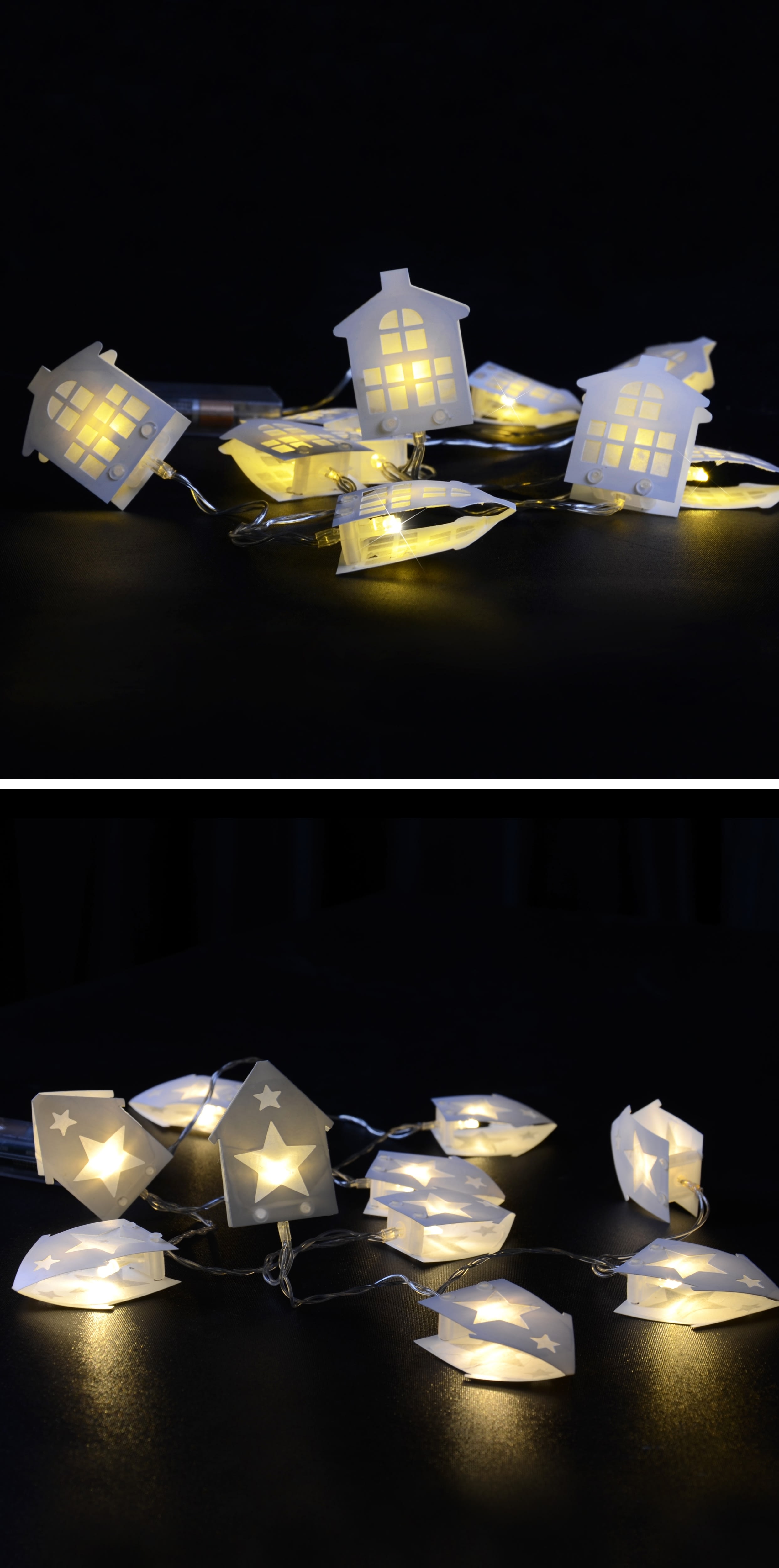 GIOCOPLAST NATALE - 10 CASETTE PLASTIFICATE CON LUCE LED A BATTERIA - 2 ASS