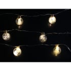 GIOCOPLAST NATALE - 15 MINI AMPOLLINE VETRO 2,5 CM CON LUCE LED A BATTERIE, 3 DEC. ASS.