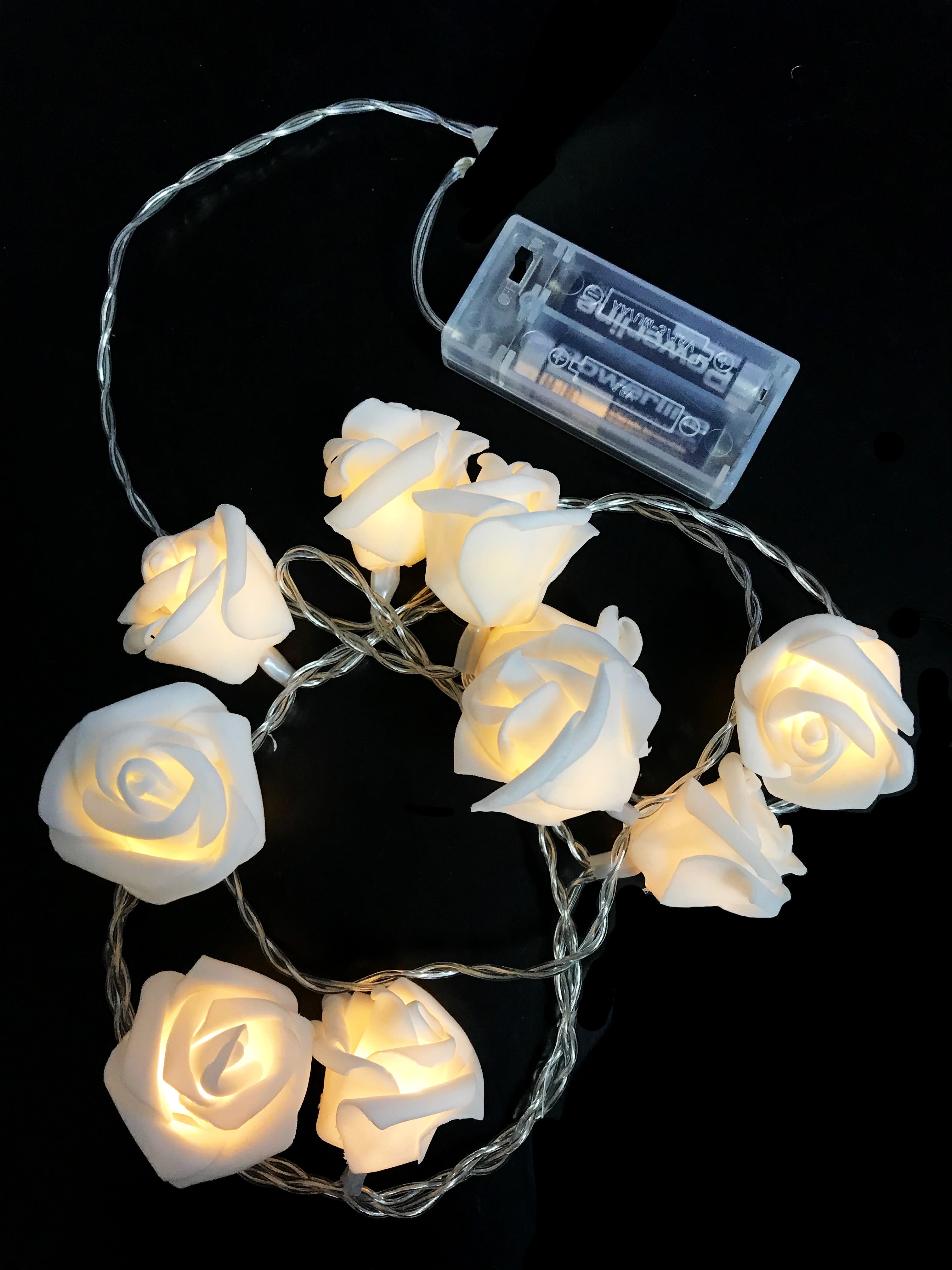 GIOCOPLAST NATALE - 10 ROSE BIANCHE LED A BATTERIE