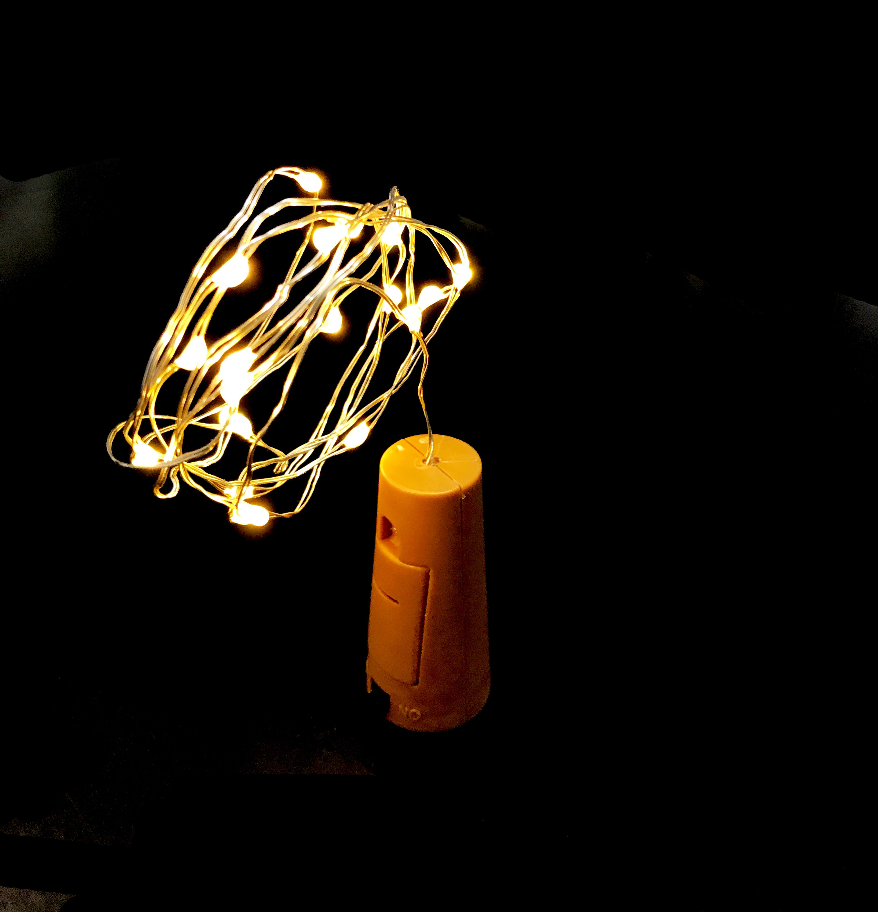 GIOCOPLAST NATALE - TAPPO CON 20 GOCCE DI LED BIANCO CALDO A BATTERIE, 1 M