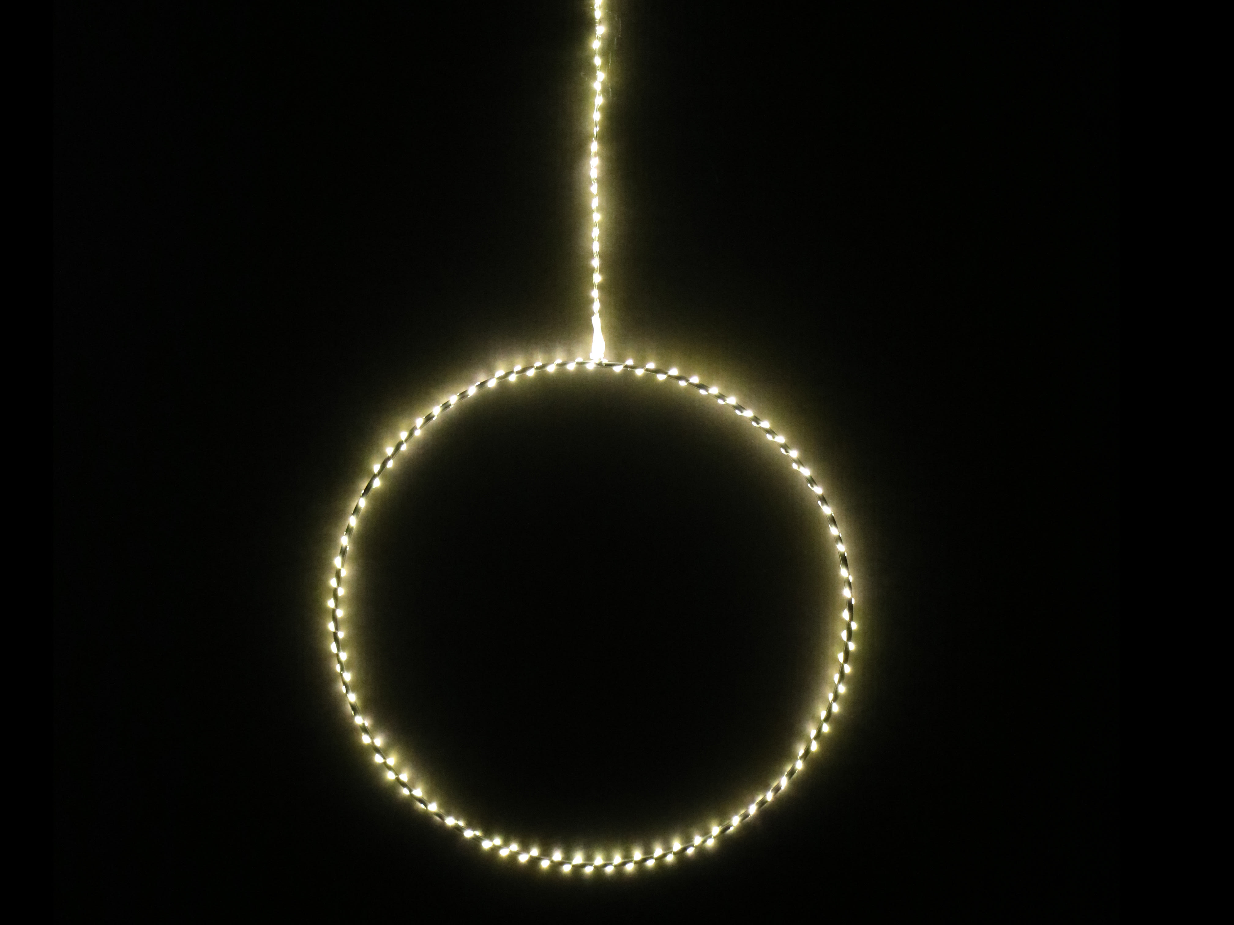 GIOCOPLAST NATALE - ANELLO D.30CM DA APPENDERE, CON GOCCE DI LED BIANCO CALDO, CON TRASF. IP20