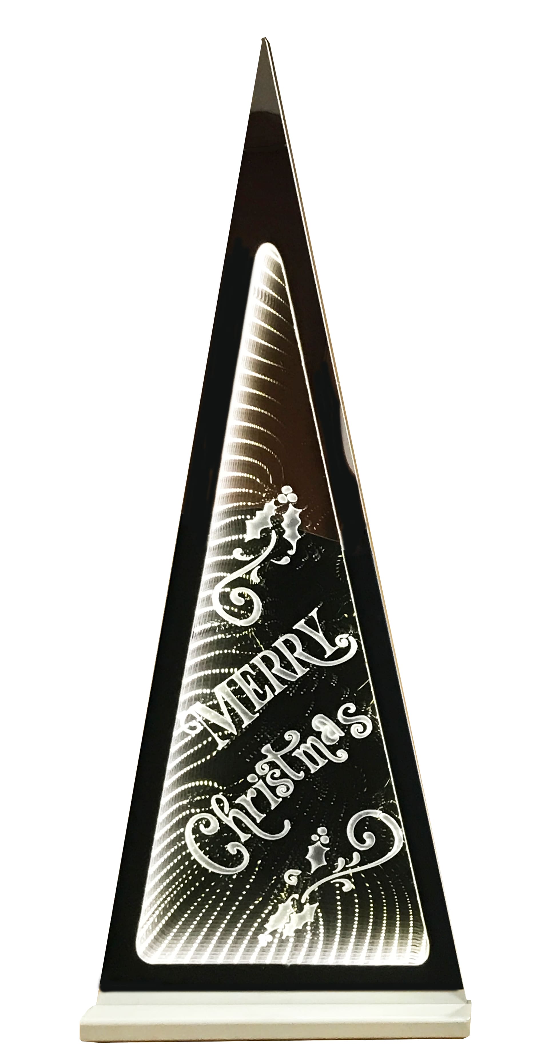 GIOCOPLAST NATALE - PIRAMIDE 91 CM INFINITY LIGHT CON SCRITTA E LUCE LED BIANCO CALDO, CON TRASF. IP20