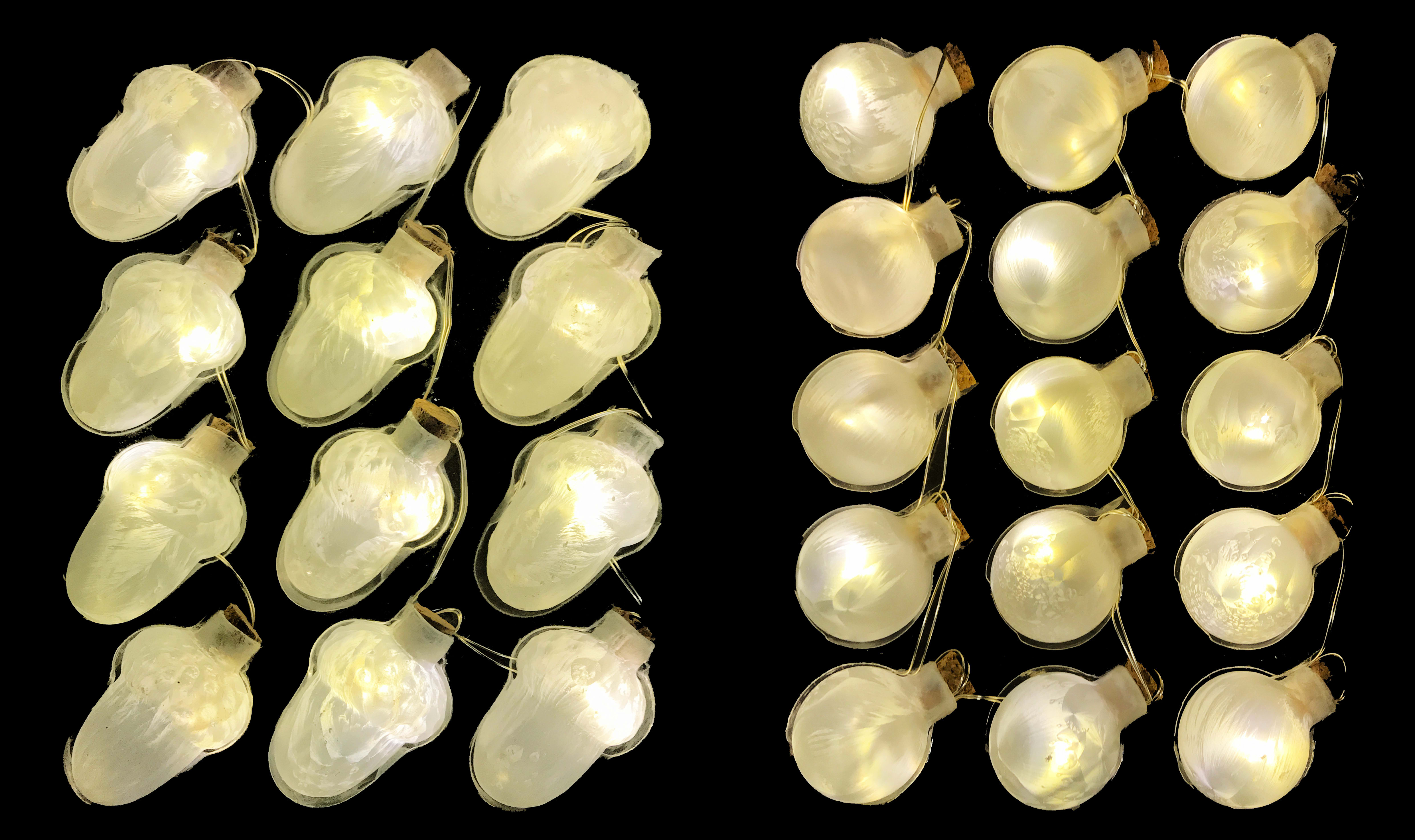 GIOCOPLAST NATALE - MINI DECORAZIONI VETRO FROST CON LED A BATTERIE, MOD. ASS.