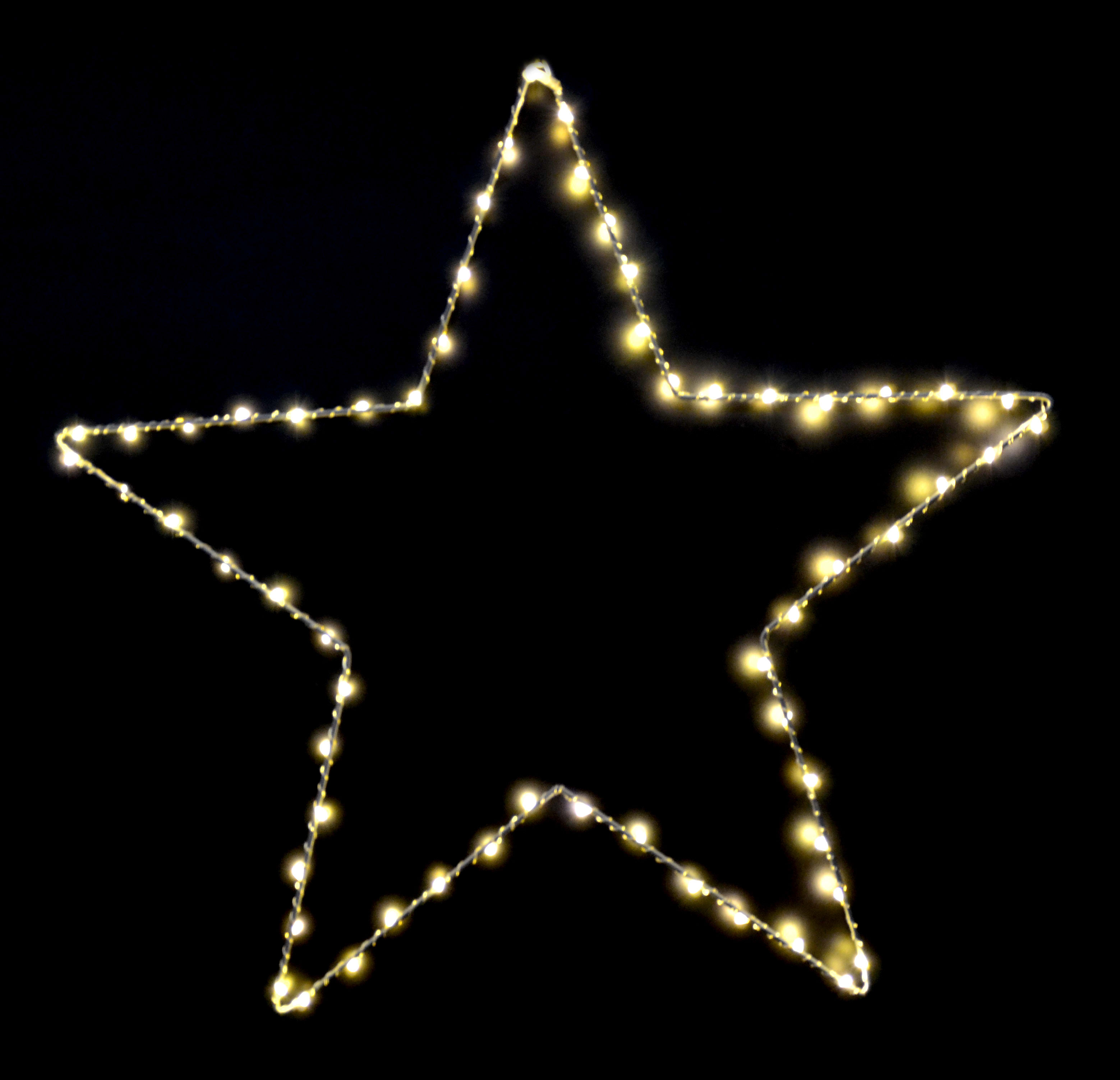 GIOCOPLAST NATALE - STELLA 80CM DA APPENDERE, CON GOCCE DI LED BIANCO CALDO, A BATTERIE CON TIMER