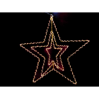 GIOCOPLAST NATALE - TRIPLA STELLA 60 CM EFFETTO 3D DA APPENDERE, CON 410 GOCCE DI LED BIANCO CALDO, CON TRASF., USO INT.