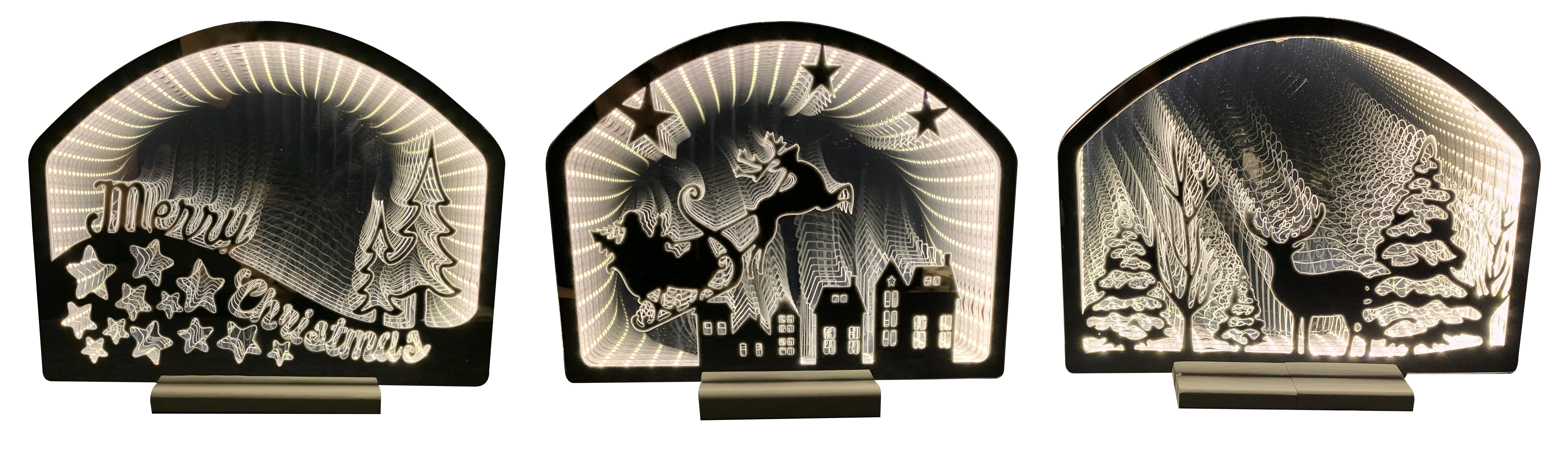 GIOCOPLAST NATALE - PAESAGGIO 30 CM INFINITY LIGHT CON LUCE LED BIANCO CALDO, CON TRASF. IP20, MOD. ASS.