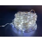 GIOCOPLAST NATALE - 200 GOCCE DI LED BIANCHI SU FILO DI RAME, 20 MT., A BATT., CON TELECOMANDO