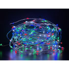 GIOCOPLAST NATALE - 200 GOCCE DI LED MULTICOLOR SU FILO DI RAME, 20 MT., A BATT., CON TELECOMANDO