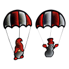 GIOCOPLAST NATALE - SOGGETTO BIANCO-ROSSO CON PARACADUTE 60CM INFINITY LIGHT CON LUCE LED, MOD ASS.