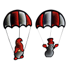 GIOCOPLAST NATALE - SOGGETTO BIANCO-ROSSO CON PARACADUTE 60CM INFINITY LIGHT CON LUCE LED, MOD ASS.