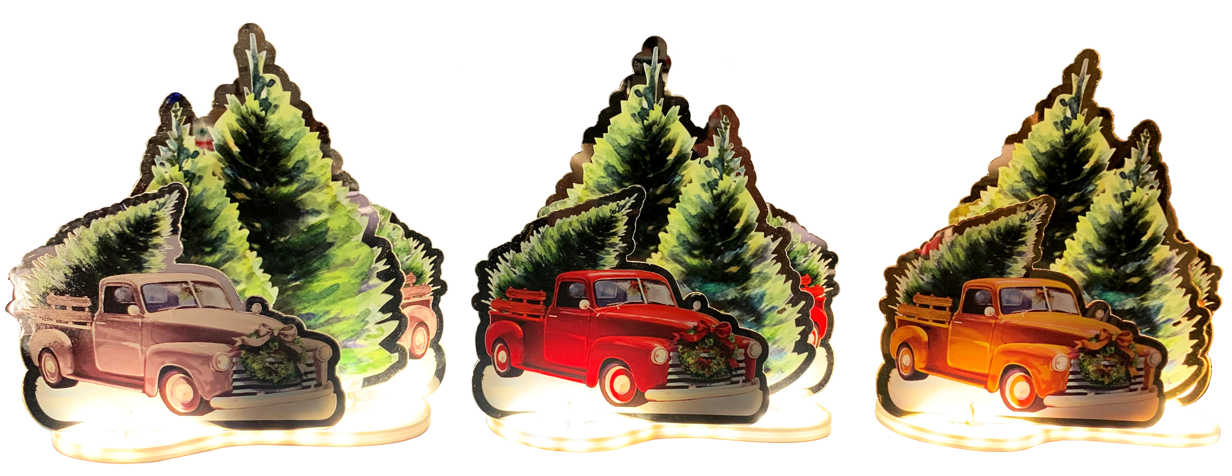GIOCOPLAST NATALE - PICK-UP ''CRYSTAL TALES'' 20CM, CON LUCE LED A BATT., COL. ASS.
