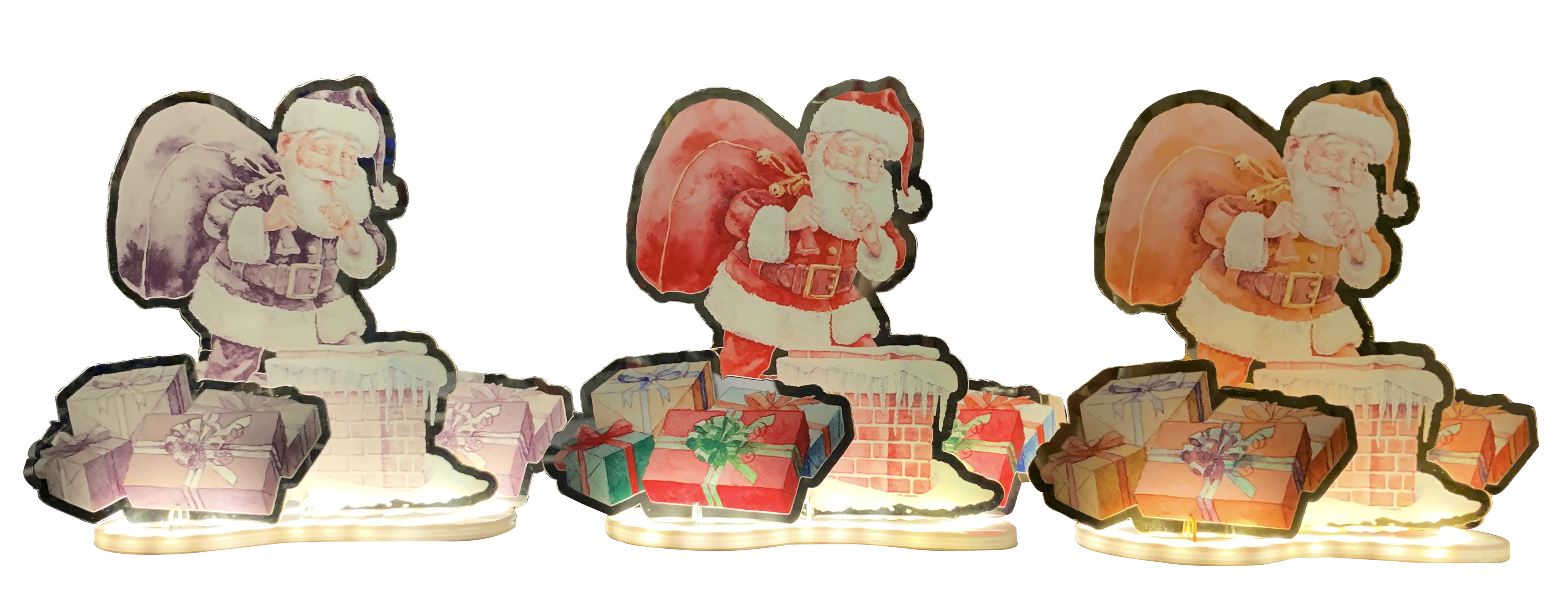 GIOCOPLAST NATALE - BABBO ''CRYSTAL TALES'' 20CM, CON LUCE LED A BATT., COL. ASS.