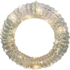 GIOCOPLAST NATALE - CORONA PRESTIGE RAINBOW CON 20 GOCCE DI LED BIANCO CALDO E NASTRO, 30x30x7 cm, A BATTERIA, USO INTERNO