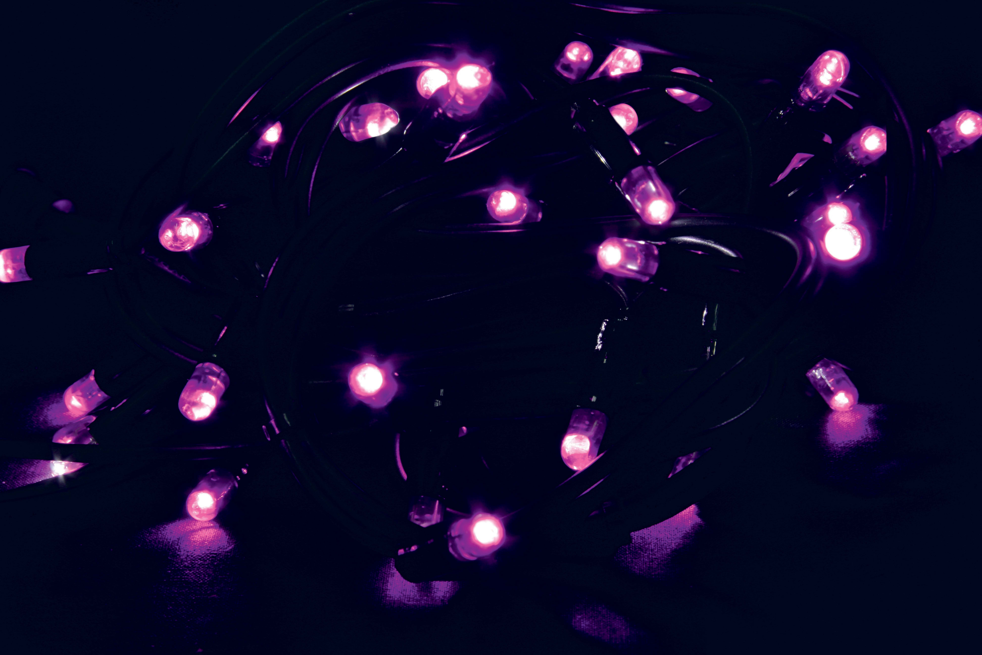 GIOCOPLAST NATALE - 40 LUCCIOLONE LED VIOLA, LUCE FISSA, 4 MT. CAVO SCURO, PROLUNG. MAX 30 SET, USO EST/INT, CON CAVO ALIM 1,5 MT.