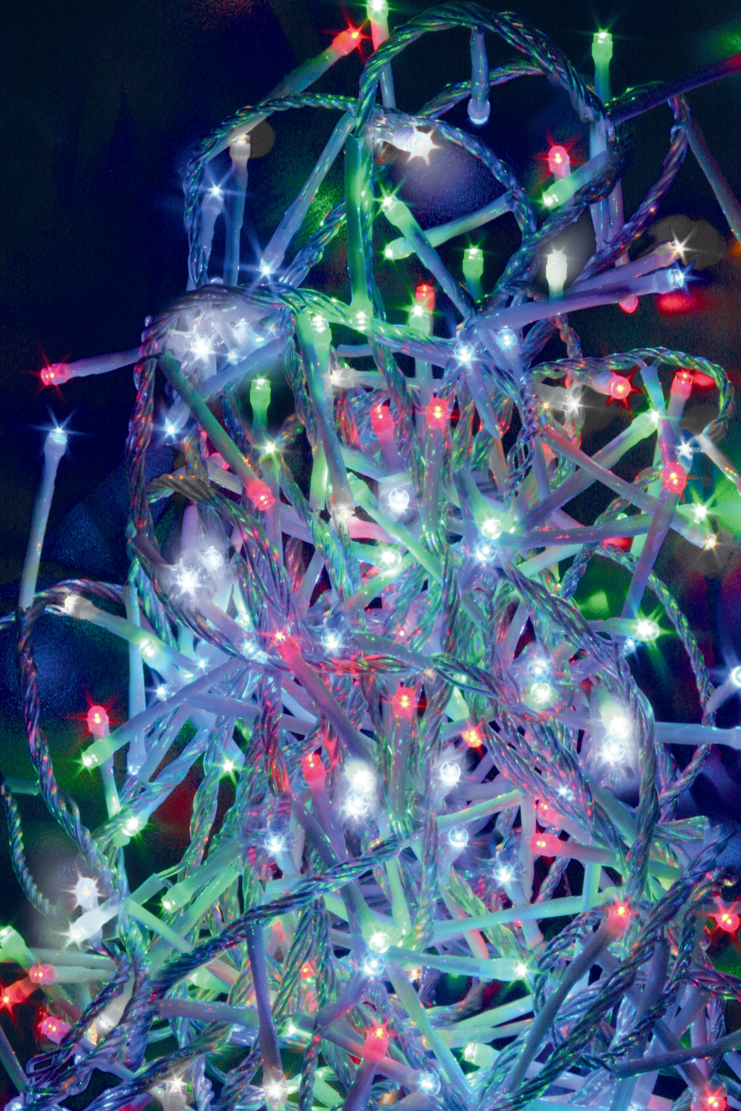 GIOCOPLAST NATALE - 96 LED MULTI C/GIOCHI L., CAVO TRASP., CAVO ALIM. MT.4, TRASF. IP44, X EST.