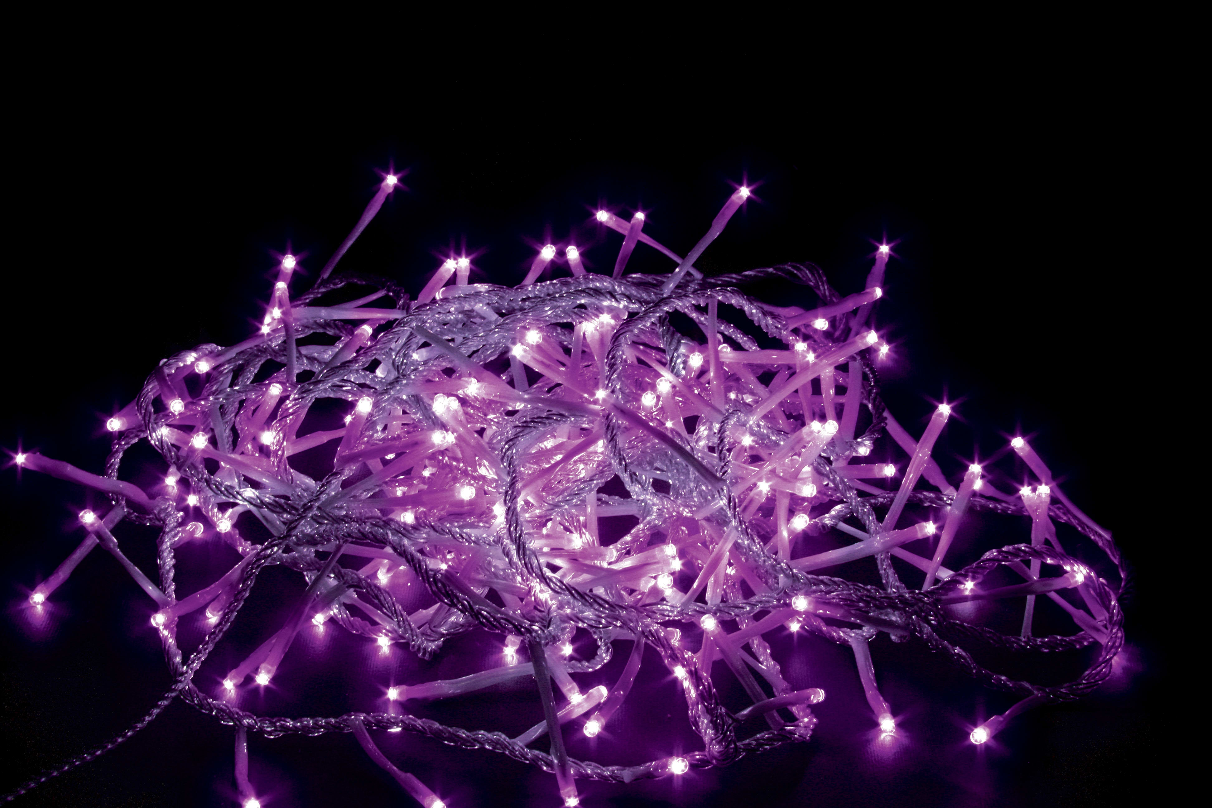 GIOCOPLAST NATALE - 200 LUCCIOLONE LED ULTRALUMINOSE VIOLA, CON 40 MINISTROBO, 20 MT. CAVO SCURO, PROLUNG. MAX 10 SET, USO EST/INT, CON CAVO ALIM 1,5 MT.