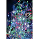 GIOCOPLAST NATALE - 180 LED MULTICOLOR, CAVO TRASPARENTE, LUNGH. 9 M, CAVO ALIM. 4 M, CON GIOCHI LUCE E TIMER, C/TRASF. IP44, IN CONFEZIONE LUSSO PLASTICA, USO EST/INT 14320515