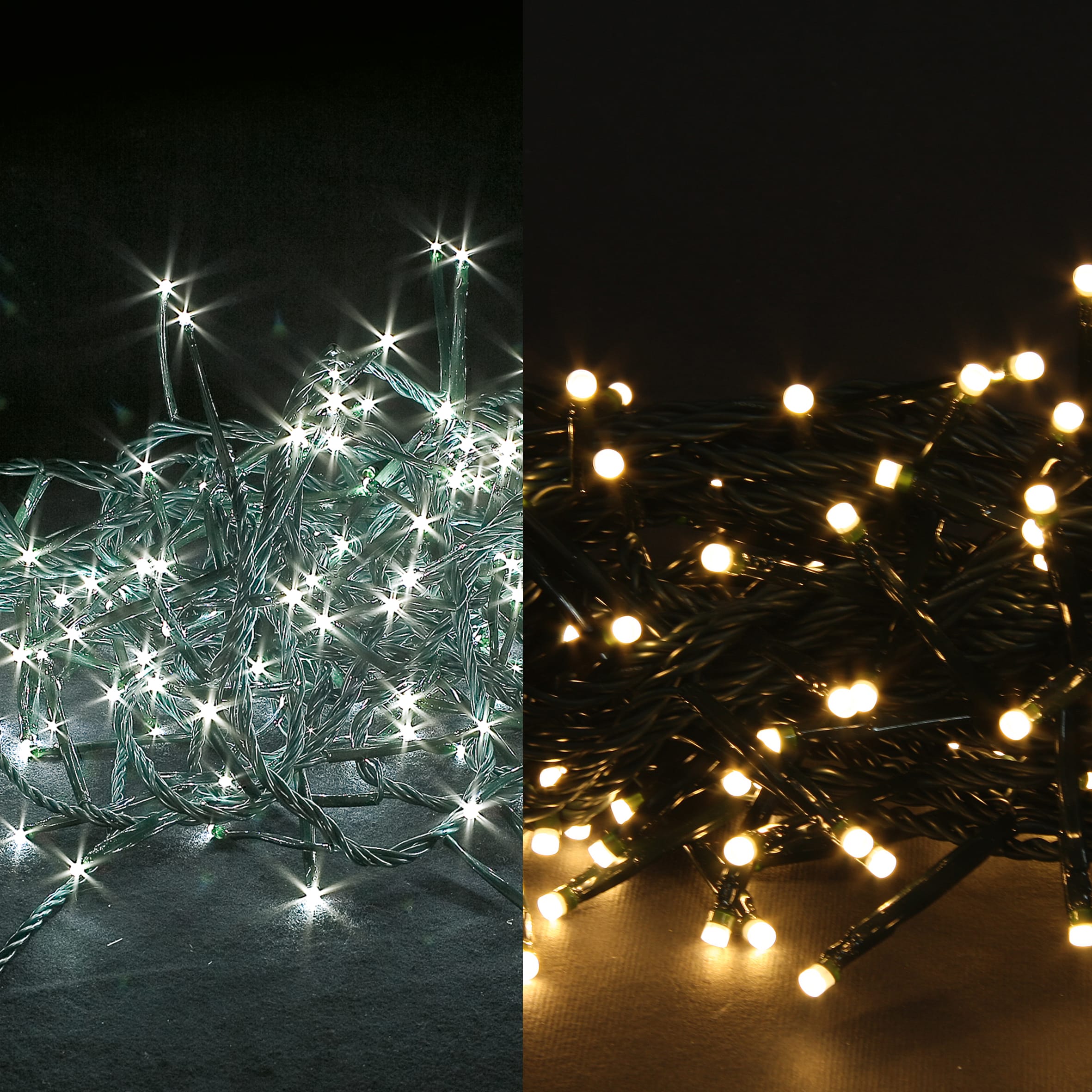 GIOCOPLAST NATALE - 200 LED BIANCO-BIANCO CALDO 2 IN 1, CAVO SCURO, 20 M, CAVO ALIM. 4 M, C/TRASF. IP44, 16 GIOCHI LUCE E TIMER, IN CONFEZIONE LUSSO PLASTICA, USO EST/INT 14320542