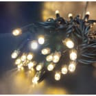 GIOCOPLAST NATALE - 100 LUCCIOLONE LED FULL FLASH BIANCO CALDO, 10 MT. CAVO SCURO, PROLUNG., USO EST/INT, CON CAVO ALIM 1,5 MT.