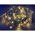 GIOCOPLAST NATALE - 120 LED BIANCO CALDO, 12 M, CAVO SCURO, LUCE FISSA, PROL. MAX 5 SET, CON TRASF. IP44