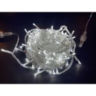 GIOCOPLAST NATALE - 120 LED BIANCHI, 12 M, CAVO TRASPARENTE, LUCE FISSA, PROL. MAX 5 SET, CON TRASF. IP44