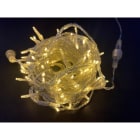 GIOCOPLAST NATALE - 120 LED BIANCO CALDO, 12 M, CAVO TRASPARENTE, LUCE FISSA, PROL. MAX 5 SET, CON TRASF. IP44