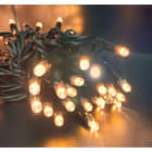 GIOCOPLAST NATALE - 100 LUCCIOLONE LED SUPER CALDO (2200K), LUCE FISSA, 10 MT. CAVO SCURO, PROLUNG. MAX 20 SET, USO EST/INT, CON CAVO ALIM 1,5 MT.