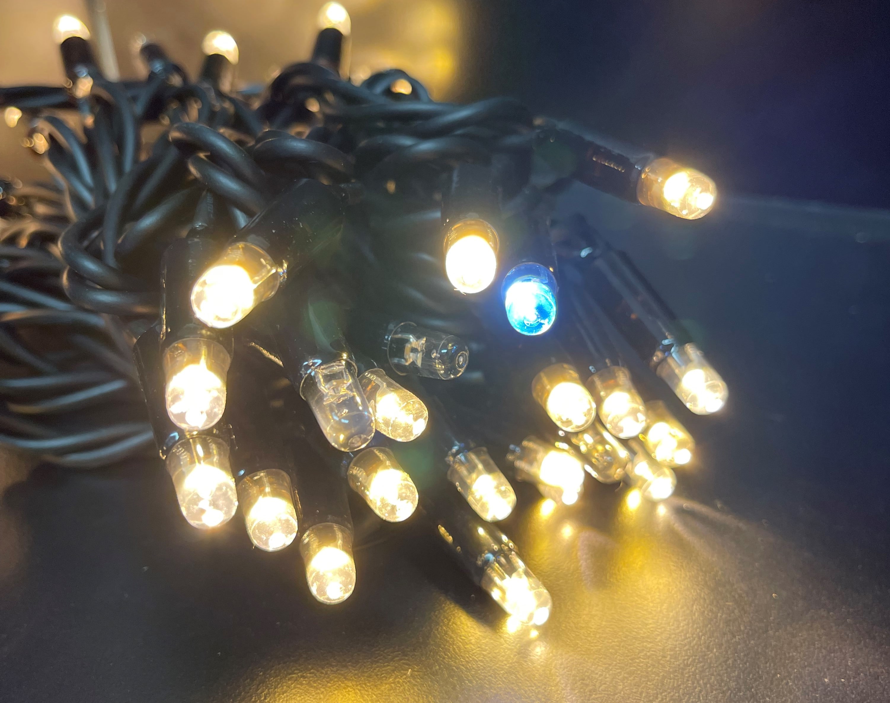 GIOCOPLAST NATALE - PROLUNGA 100 LUCCIOLONE LED SUPER CALDO (2200K), LUCE FISSA, 10 MT. CAVO SCURO, PROLUNG. MAX 20 SET, USO EST/INT, SENZA CAVO ALIM.