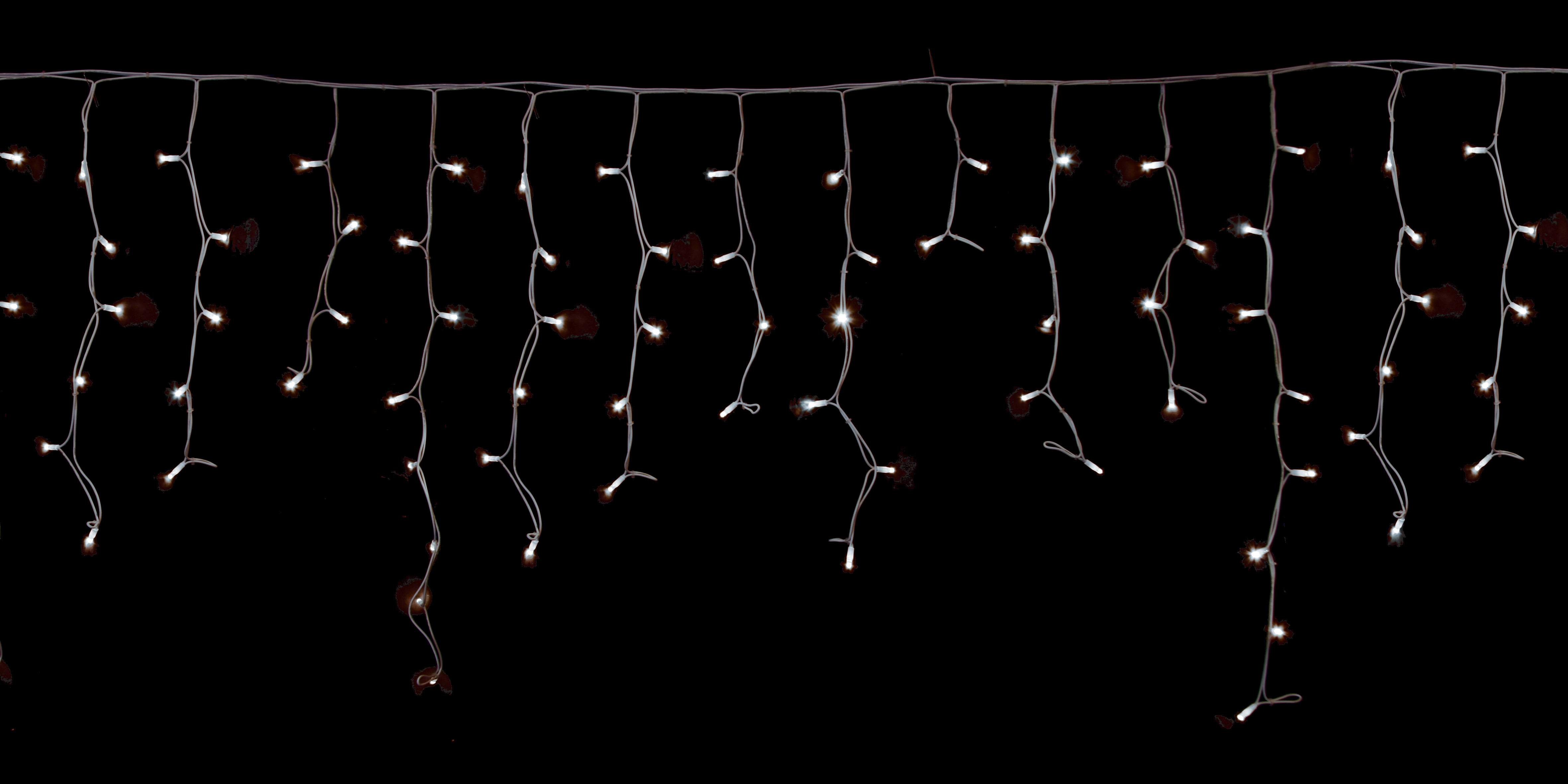 GIOCOPLAST NATALE - TENDA LUCCIOLONA SFALSATA 160 LED BIANCHI, LUCE FISSA, L. 4,8- H.MAX 1 MT., CAVO BIANCO, PROLUNG. MAX 8 SET, USO EST/INT