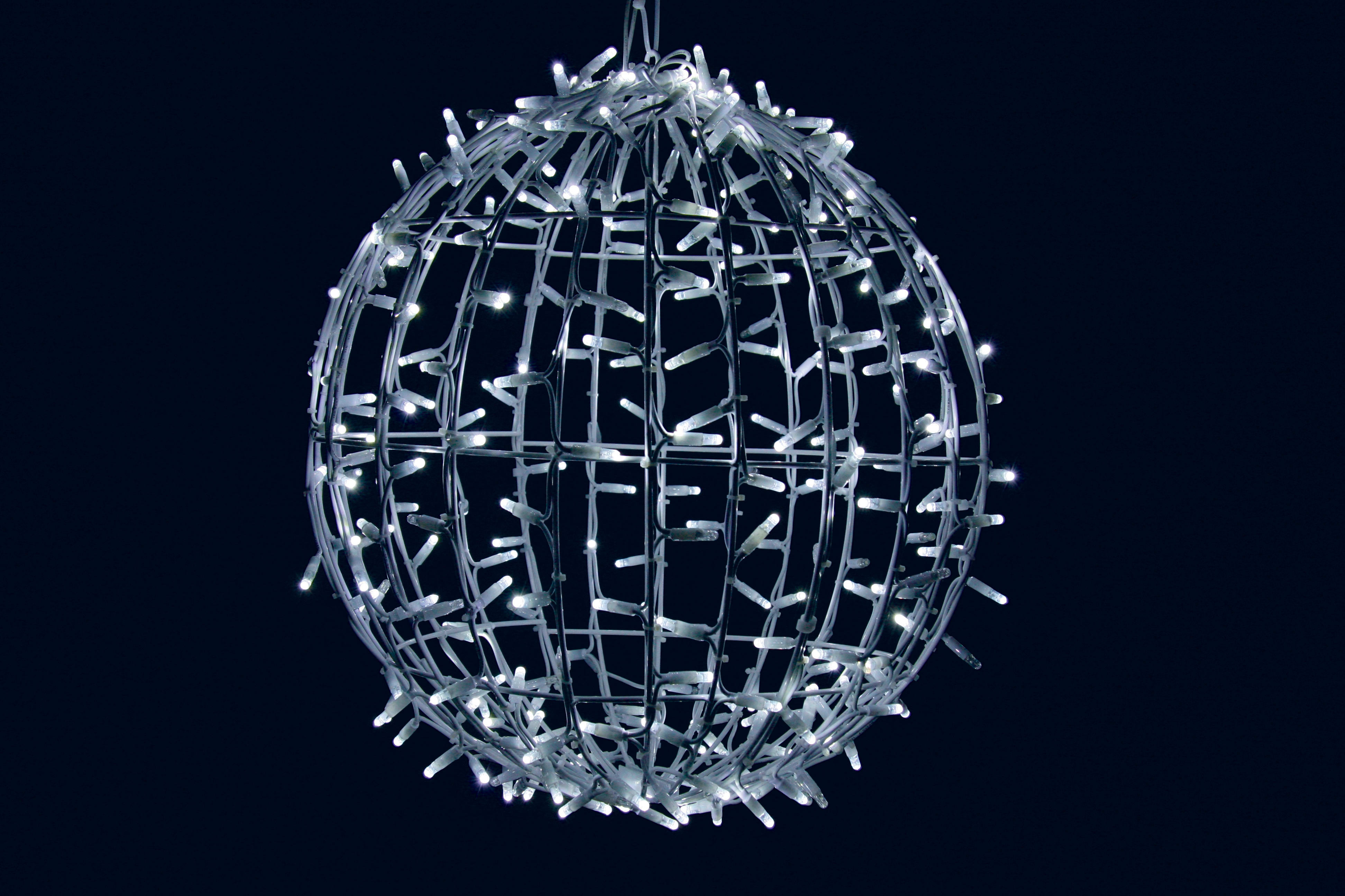 GIOCOPLAST NATALE - SFERA LUCCIOLONA BIANCA D.50CM., 320 LED C/64 FLASH