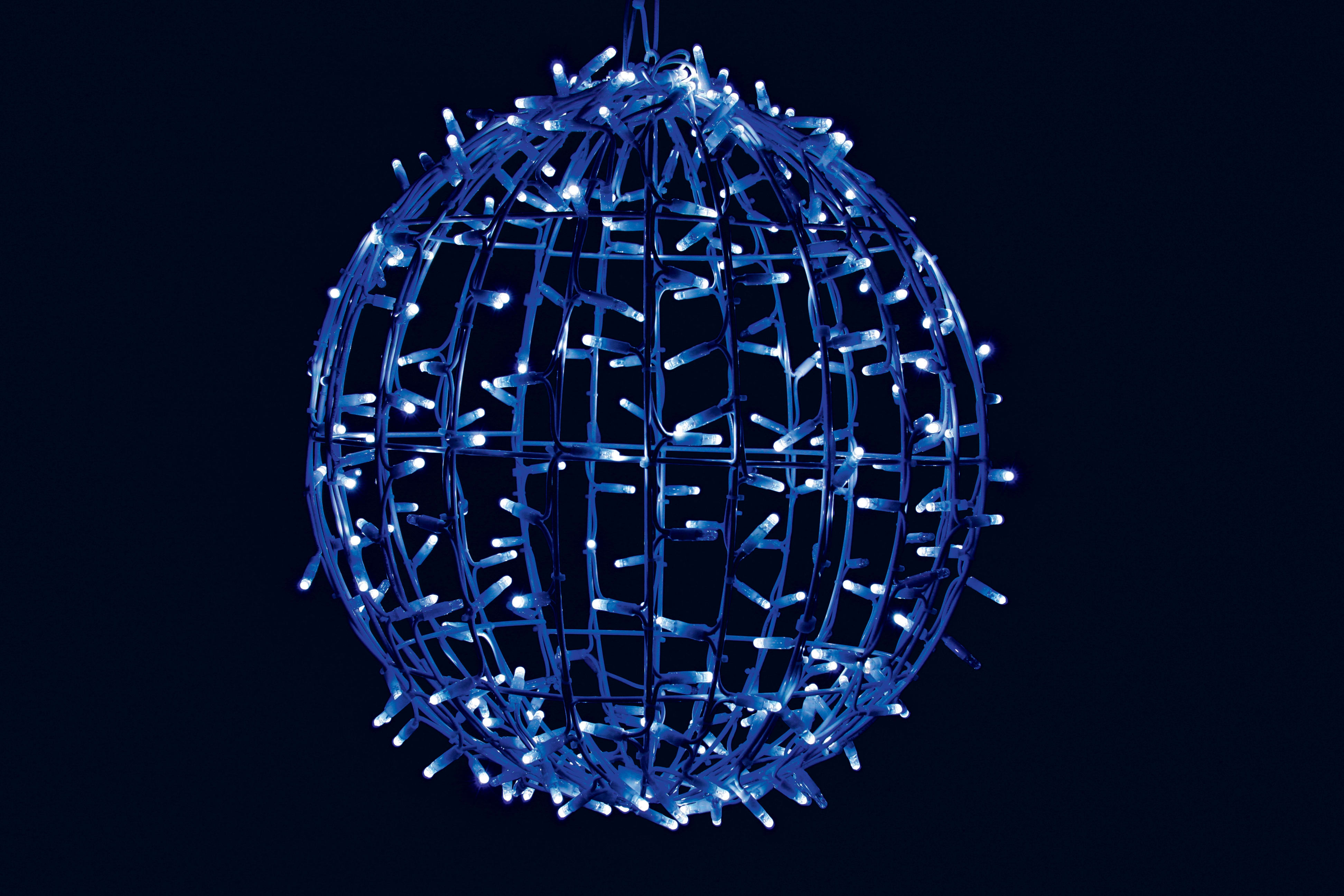 GIOCOPLAST NATALE - SFERA LUCCIOLONA BLU D.30CM., 120 LED C/24 FLASH BIANCHI