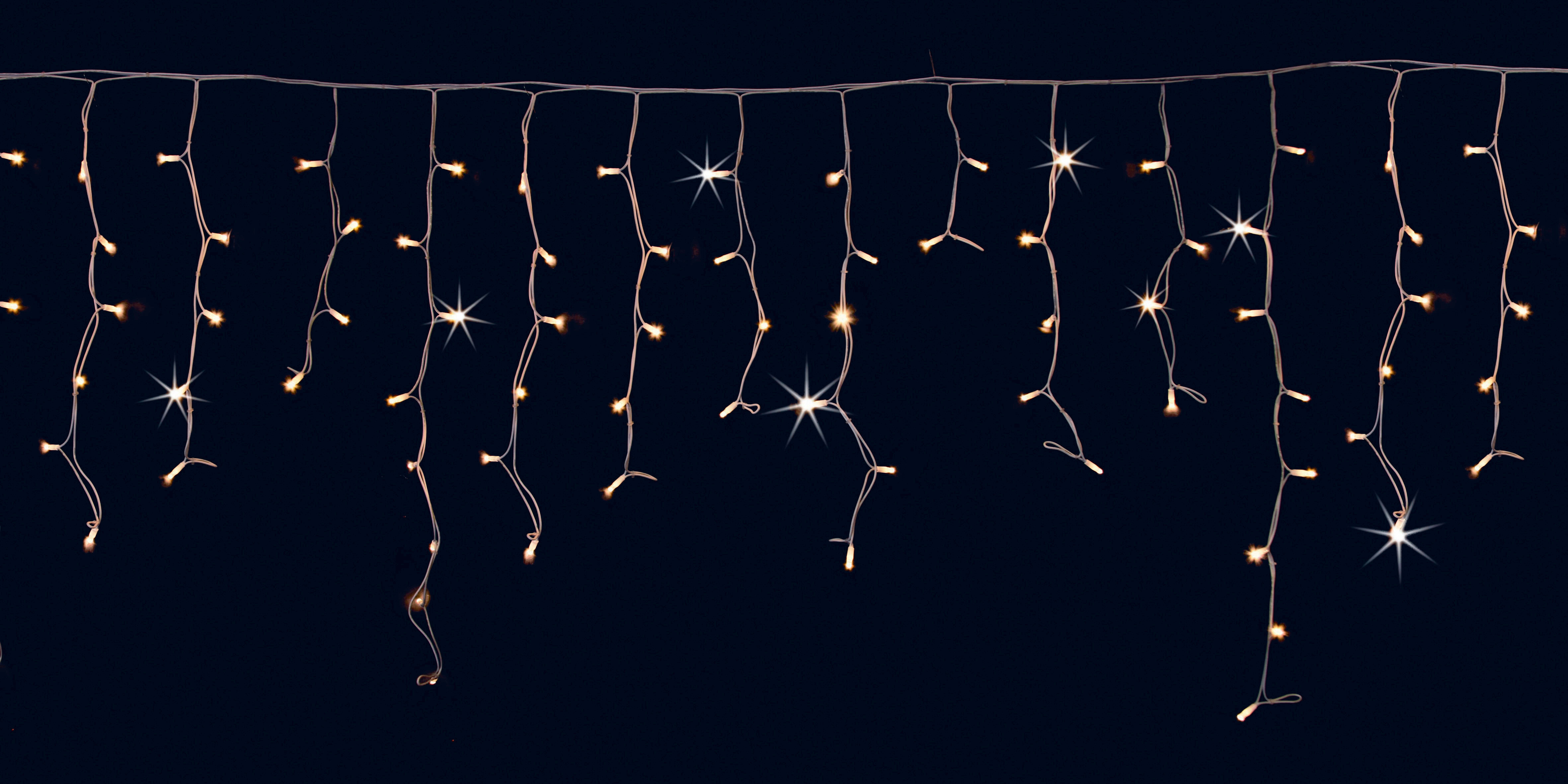 GIOCOPLAST NATALE - TENDA LUCCIOLONA SFALSATA ULTRALUMINOSA 180 LED BIANCO CALDO CON 36 MINISTROBO, L. 3- H.MAX 1 MT., CAVO BIANCO, PROLUNG. MAX 20 SET, USO EST/INT