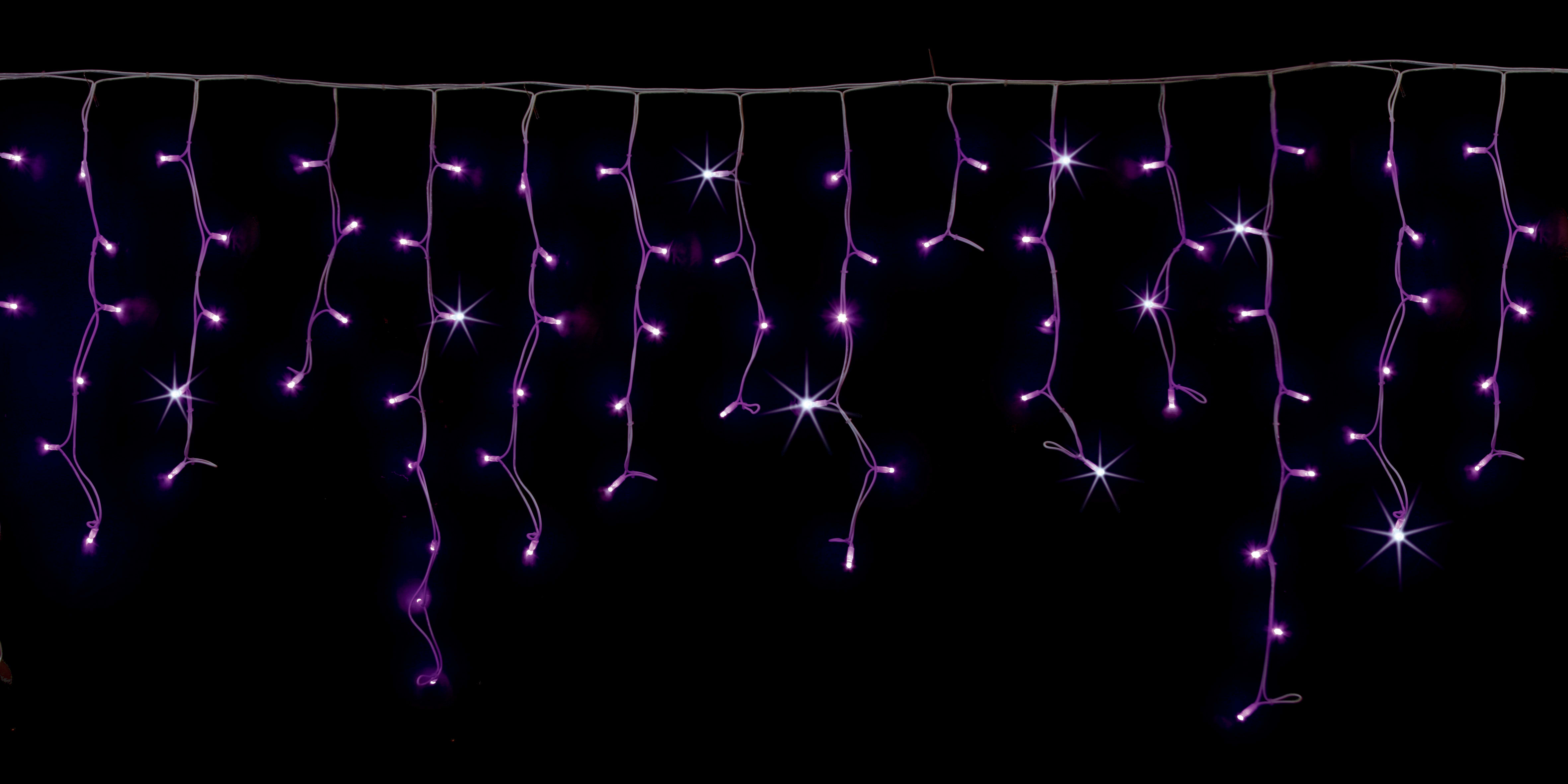 GIOCOPLAST NATALE - TENDA LUCCIOLONA SFALSATA ULTRALUMINOSA 180 LED VIOLA CON 36 MINISTROBO, L. 3- H.MAX 1 MT., CAVO BIANCO, PROLUNG. MAX 20 SET, USO EST/INT