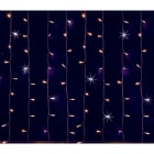 GIOCOPLAST NATALE - TENDA LUCCIOLONA 700 LED BIANCO CALDO, CON 140 FLASH, L. 1 - H. 7 MT., CAVO BIANCO, 10 CALATE, PROLUNG. MAX 10 SET, USO EST/INT