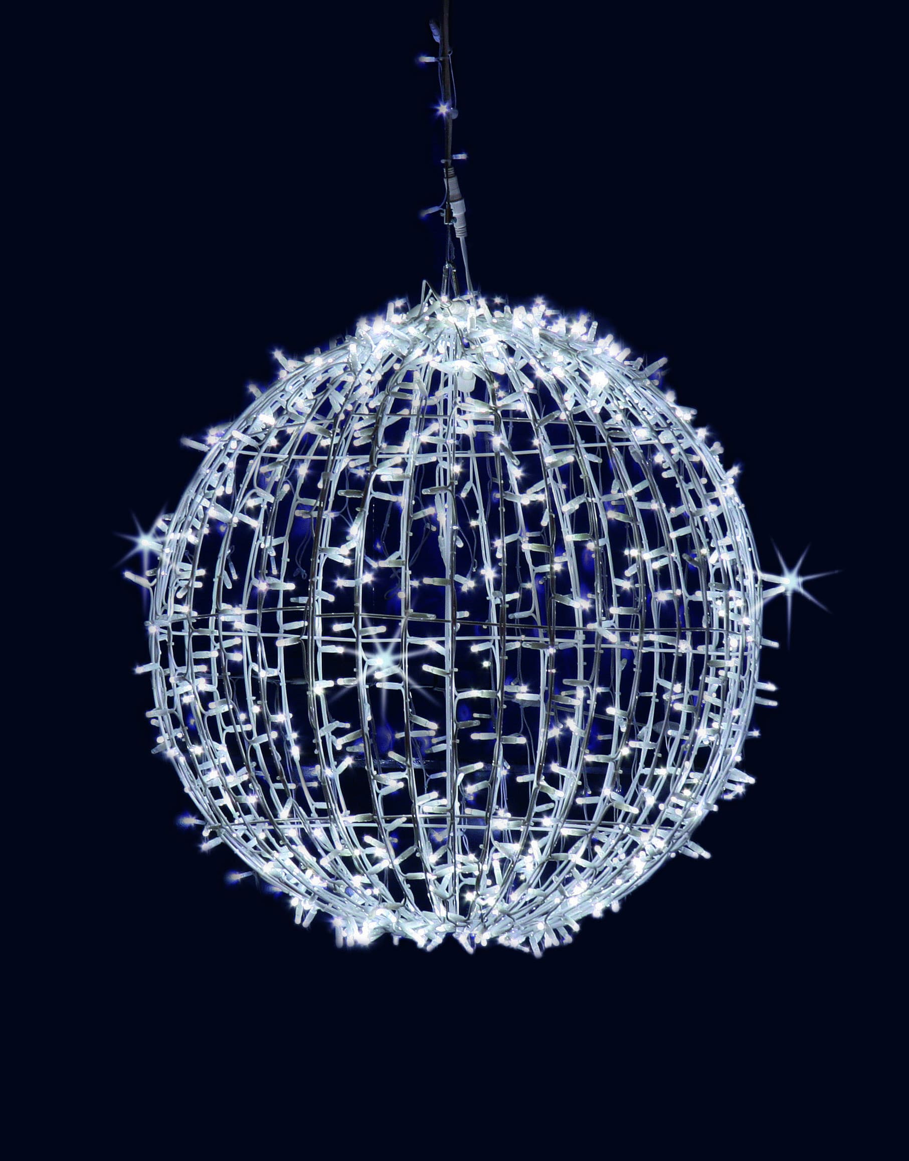 GIOCOPLAST NATALE - MEZZA SFERA LUCCIOLONA BIANCA D.100CM., 600 LED C/120 FLASH