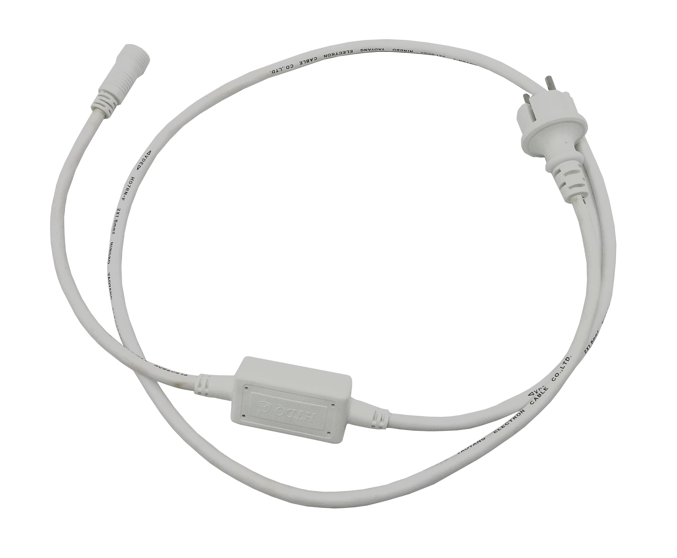 GIOCOPLAST NATALE - CAVO ALIM. BIANCO 4A PER TENDE A LED, SFERE A LED, LUCCIOLONE E TUBO LED HQ CON SPINA SCHUKO IP44